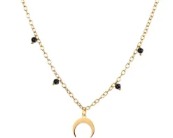 Naszyjnik srebrny ze szkłem - Księżyc