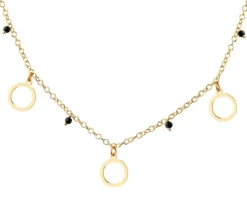 Naszyjnik srebrny ze szkłem - koła