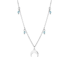 Naszyjnik srebrny ze szkłem - Księżyc