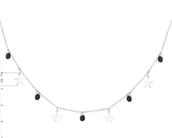 Naszyjnik srebrny ze szlifowanym szkłem - gwiazdy