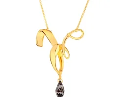 Naszyjnik srebrny ze szlifowanym szkłem