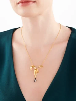 Naszyjnik srebrny ze szlifowanym szkłem