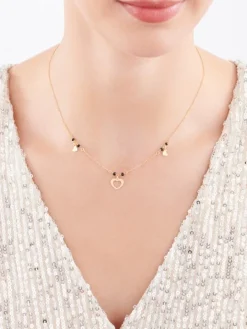 Naszyjnik srebrny ze szlifowanym szkłem - serca