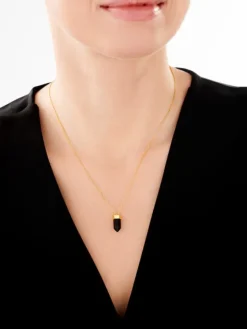 Naszyjnik srebrny ze szlifowanym szkłem