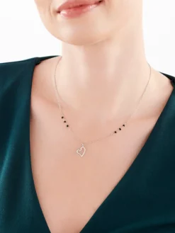 Naszyjnik srebrny ze szlifowanym szkłem - serce