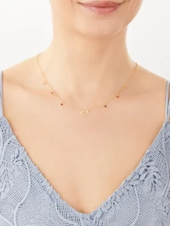 Naszyjnik srebrny ze szlifowanym szkłem - serce