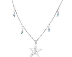 Naszyjnik srebrny ze szlifowanym szkłem - gwiazdy