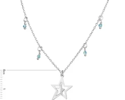 Naszyjnik srebrny ze szlifowanym szkłem - gwiazdy
