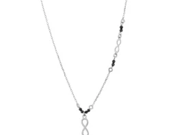 Naszyjnik srebrny ze szlifowanym szkłem - nieskończoności