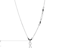 Naszyjnik srebrny ze szlifowanym szkłem - nieskończoności