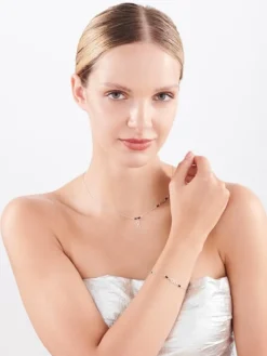 Naszyjnik srebrny ze szlifowanym szkłem - nieskończoności