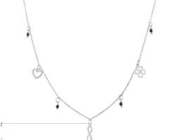 Naszyjnik srebrny ze szlifowanym szkłem - motyl