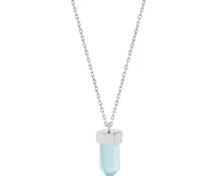 Naszyjnik srebrny ze szlifowanym szkłem