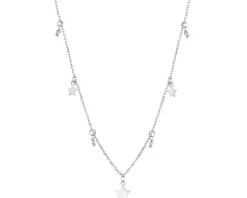 Naszyjnik srebrny ze szlifowanym szkłem - gwiazdy