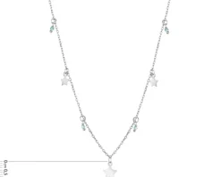 Naszyjnik srebrny ze szlifowanym szkłem - gwiazdy