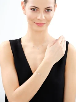 Naszyjnik srebrny ze szlifowanym szkłem - motyl