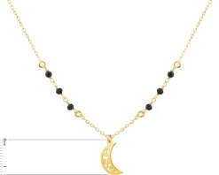 Naszyjnik srebrny ze szlifowanym szkłem - Księżyc