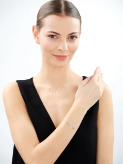 Naszyjnik srebrny ze szlifowanym szkłem - gwiazda