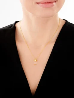 Naszyjnik srebrny ze szlifowanym szkłem