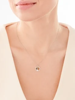 Naszyjnik srebrny ze szlifowanym szkłem - motyl