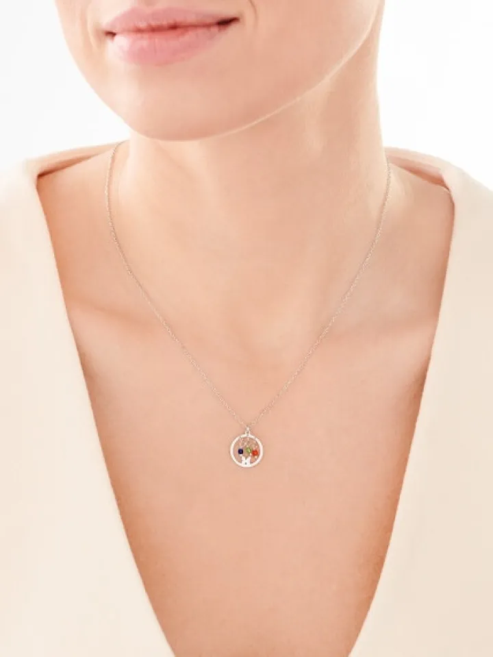 Naszyjnik srebrny ze szlifowanym szkłem - motyl