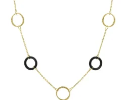 Naszyjnik srebrny ze szlifowanym szkłem - koła