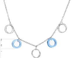 Naszyjnik srebrny ze szlifowanym szkłem - koła