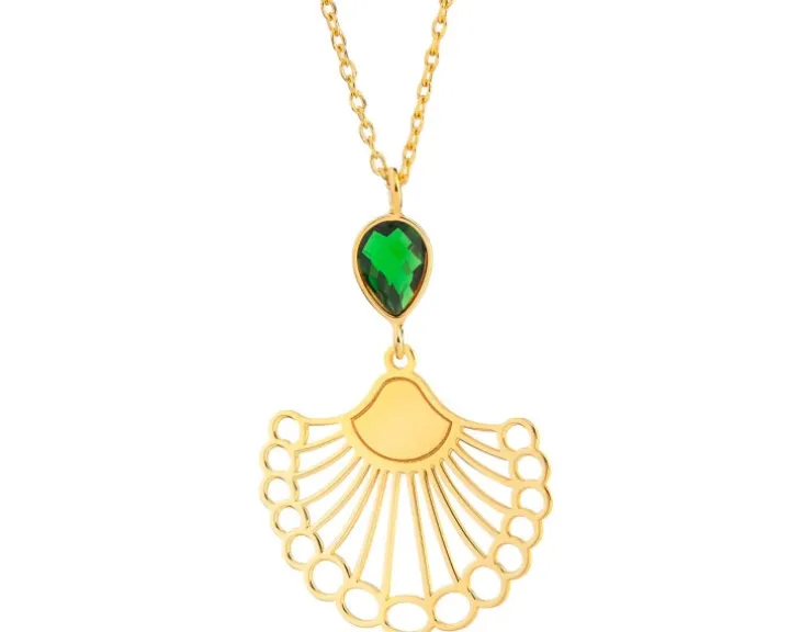 Naszyjnik srebrny ze szlifowanym szkłem