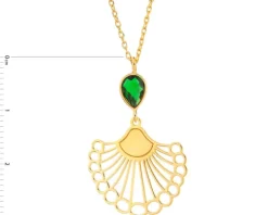 Naszyjnik srebrny ze szlifowanym szkłem