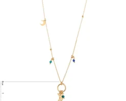 Naszyjnik srebrny ze szlifowanym szkłem - Księżyce, gwiazda