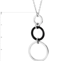 Naszyjnik srebrny ze szlifowanym szkłem - koła