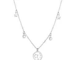 Naszyjnik srebrny ze szlifowanym szkłem - gwiazdy