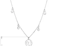 Naszyjnik srebrny ze szlifowanym szkłem - gwiazdy