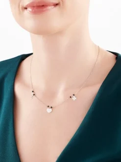 Naszyjnik srebrny ze szlifowanym szkłem - serce, nieskończoność, koniczyna