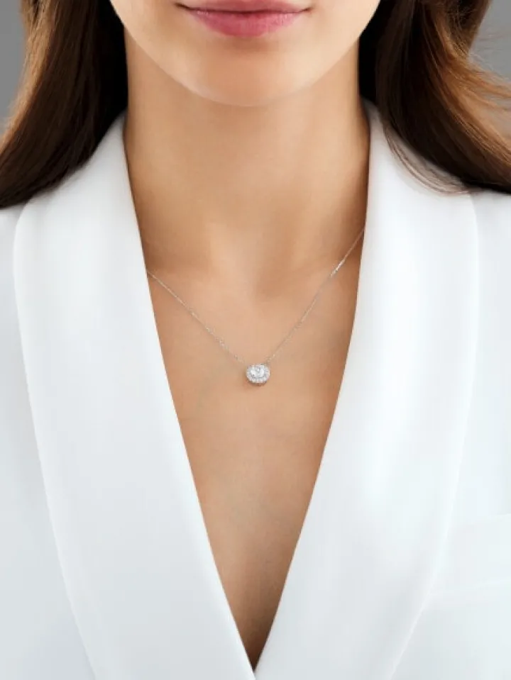 Naszyjnik z białego złota z brylantami - SI1/H - 1,17 ct - próba 750