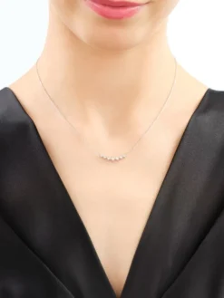 Naszyjnik z białego złota z brylantami - 0,10 ct - próba 585