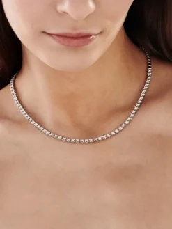 Naszyjnik z białego złota z brylantami - 43 cm - 2,08 ct - próba 585