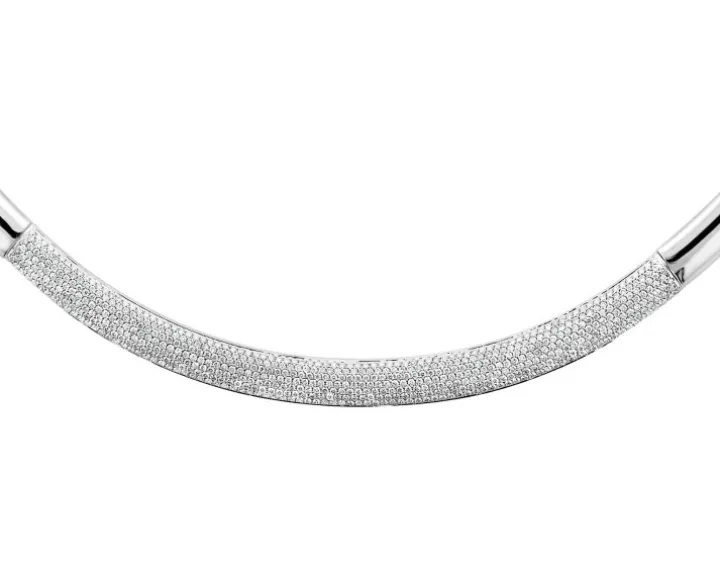 Naszyjnik z białego złota z brylantami - 2,51 ct - próba 585