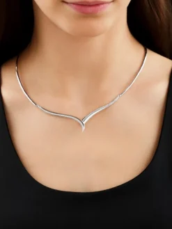 Naszyjnik z białego złota z diamentami - 0,32 ct - próba 750