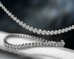 Naszyjnik z białego złota z brylantami - 45 cm - 5,25 ct - próba 750