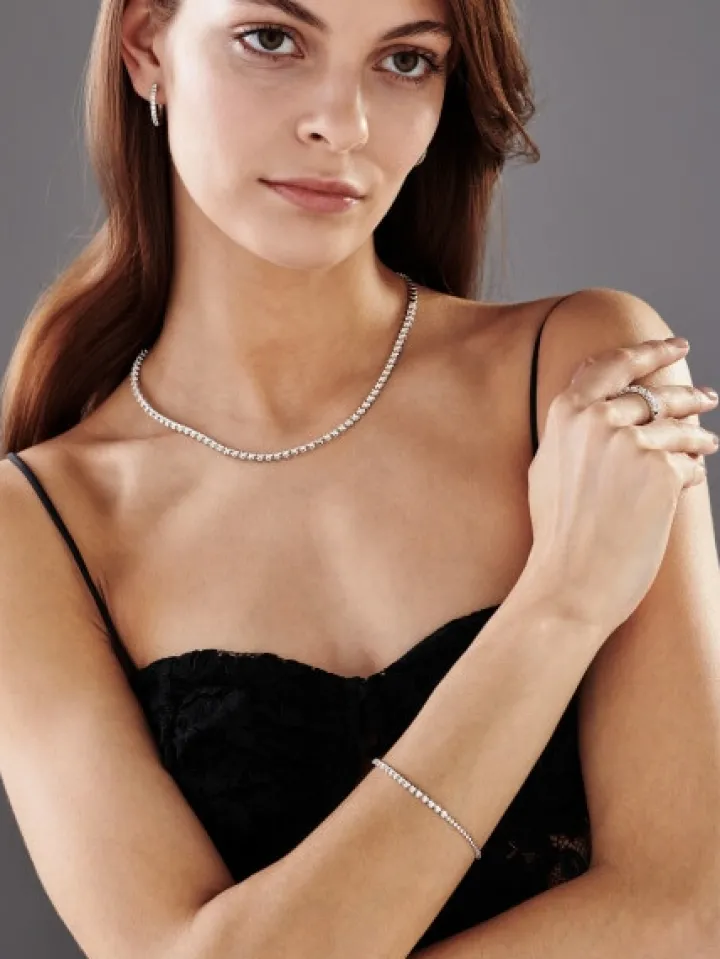 Naszyjnik z białego złota z brylantami - 45 cm, - 2,08 ct - próba 585