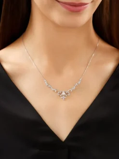 Naszyjnik z białego złota z brylantami - 0,45 ct - próba 585