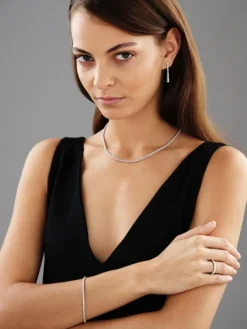 Naszyjnik z białego złota z brylantami - 43 cm - 2,26 ct - próba 750