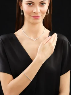 Naszyjnik z białego złota z brylantami - 42 cm - 2,06 ct - próba 750