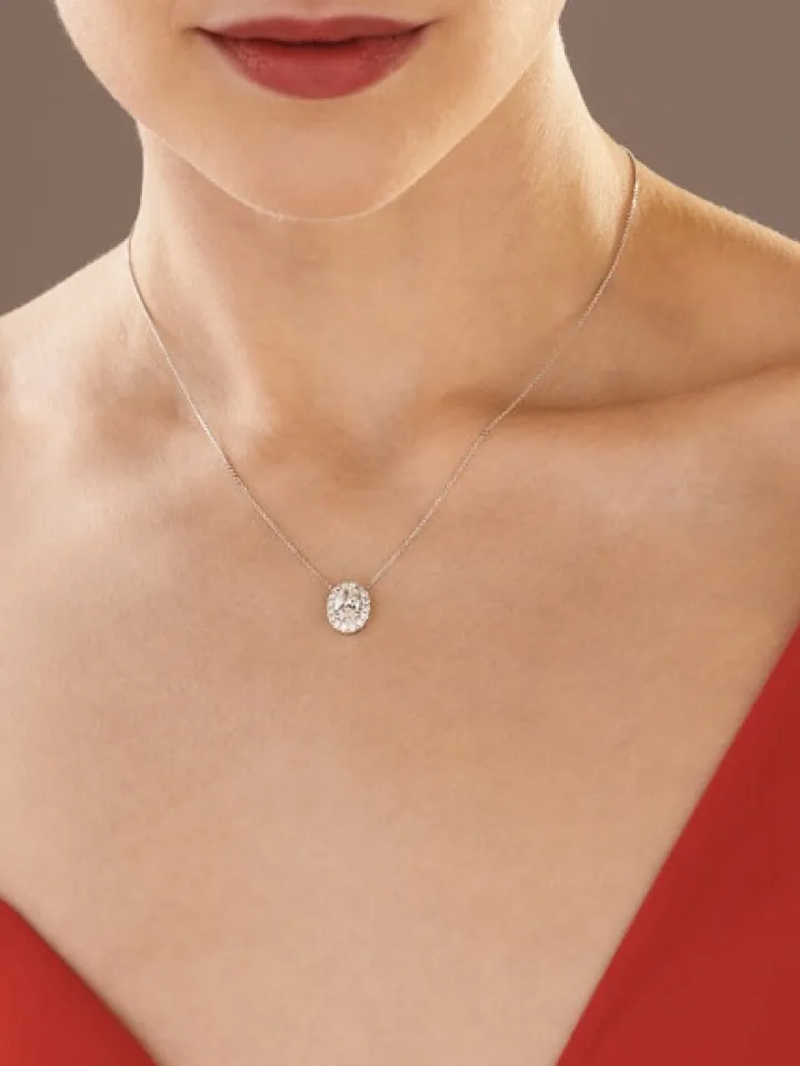 Naszyjnik z białego złota z diamentami - SI1/H - 1,27 ct - próba 750