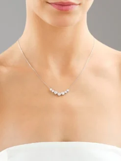 Naszyjnik z białego złota z brylantami laboratoryjnymi - 2,00 ct - próba 750