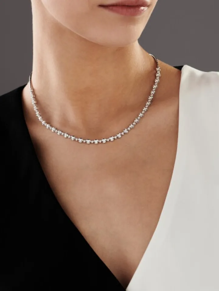 Naszyjnik z białego złota z brylantami - 43 cm, - 1,82 ct - próba 585