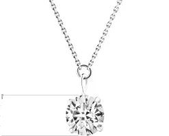 Naszyjnik z białego złota z brylantem laboratoryjnym - 0,20 ct - próba 585
