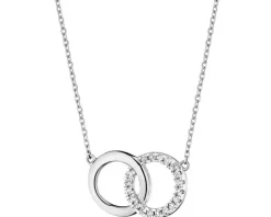 Naszyjnik z białego złota z diamentami - 0,05 ct - próba 375