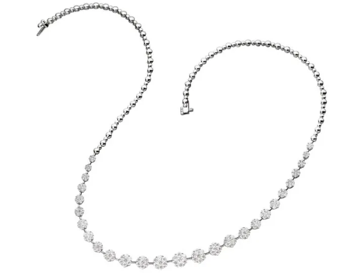 Naszyjnik z białego złota z brylantami - 3,97 ct - próba 585